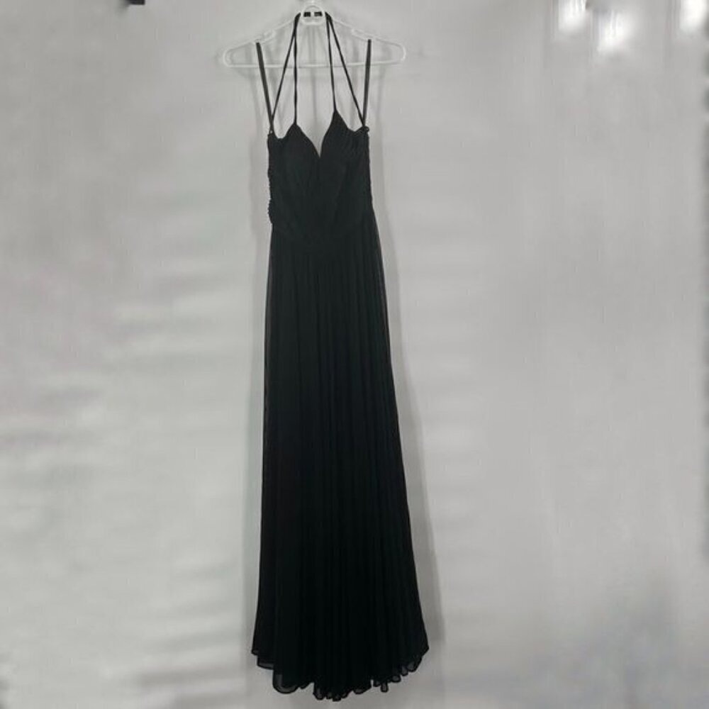 Sherri Hill black dress gown 2 ruch bodies